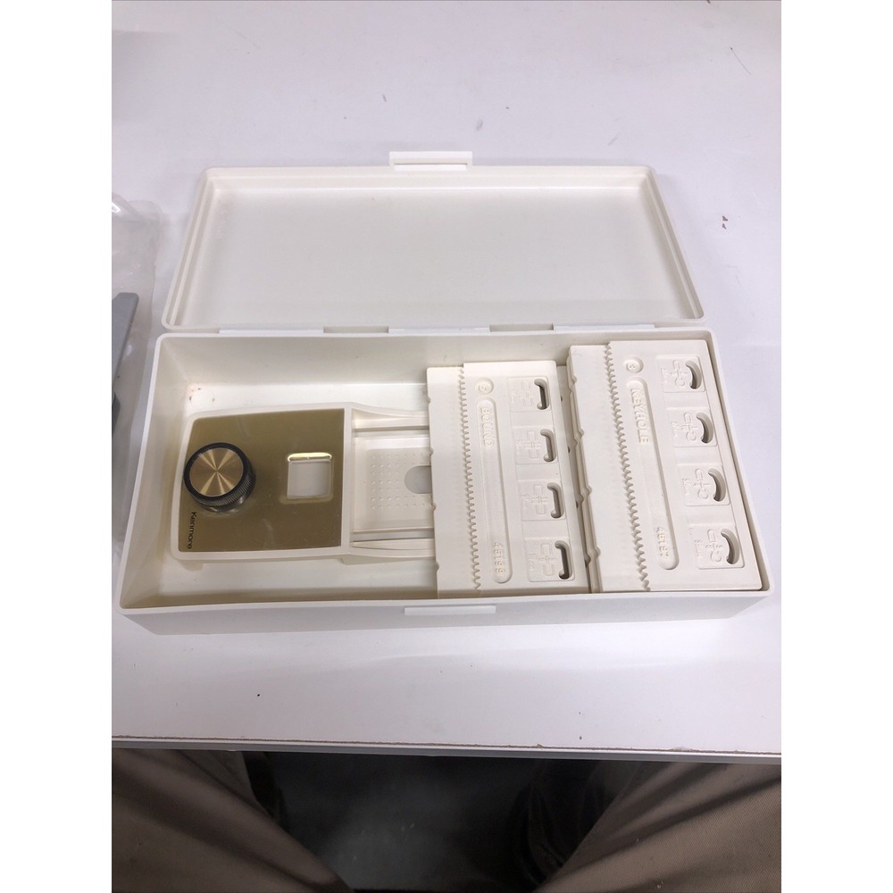 Vintage Kenmore Case and Accessories Sewing Machine Button Pearl Foot Replace